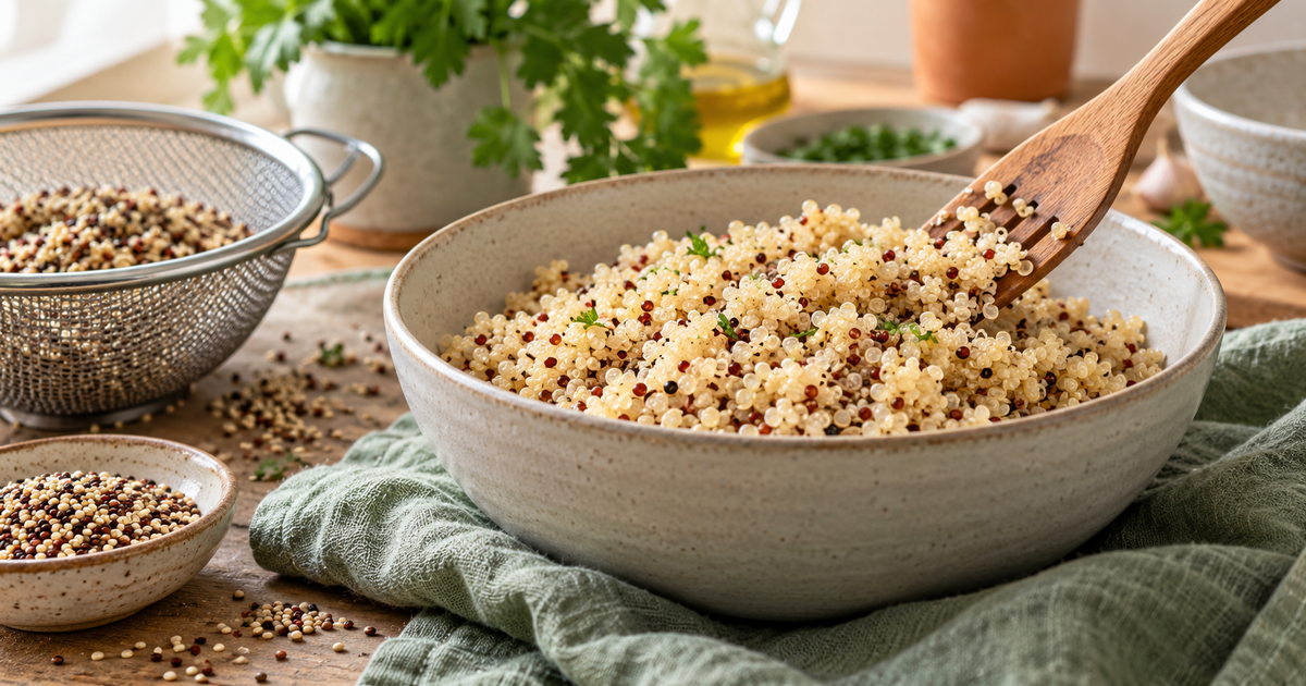 Cuisson du quinoa : eau, temps et méthode sans bouillie